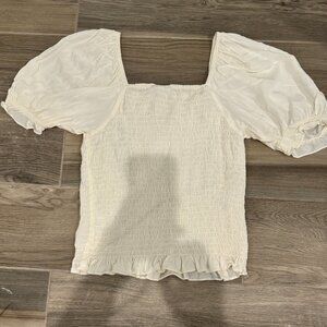 AWARE By Vero Moda White Puffed Sleeve Top